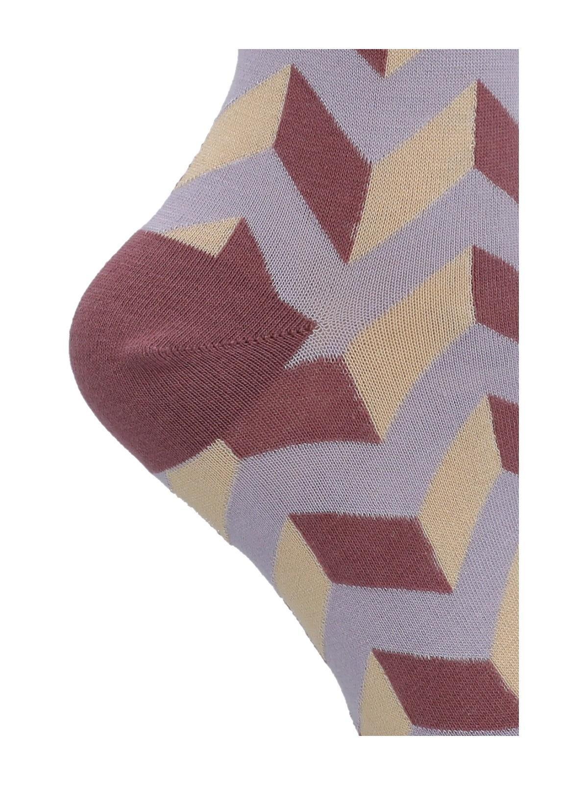 Calcetín Bambú Mujer C Zigzag Morado-1