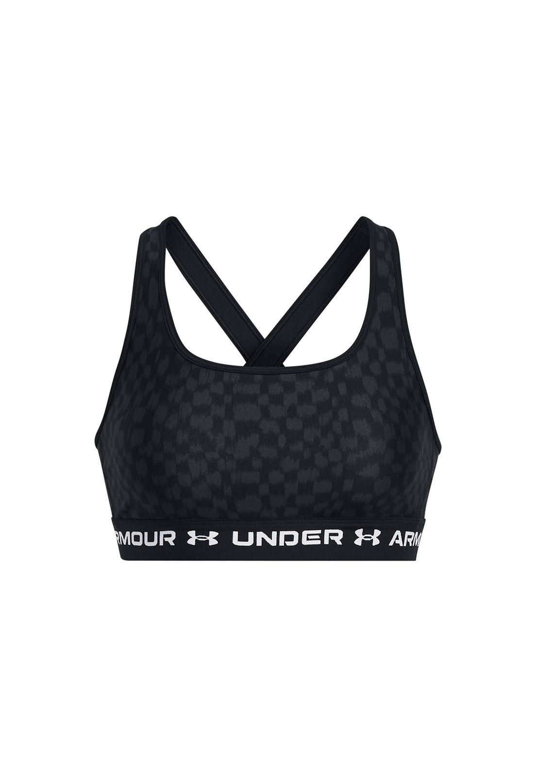 Sostén deportivo UA Mid Negro para mujer-0