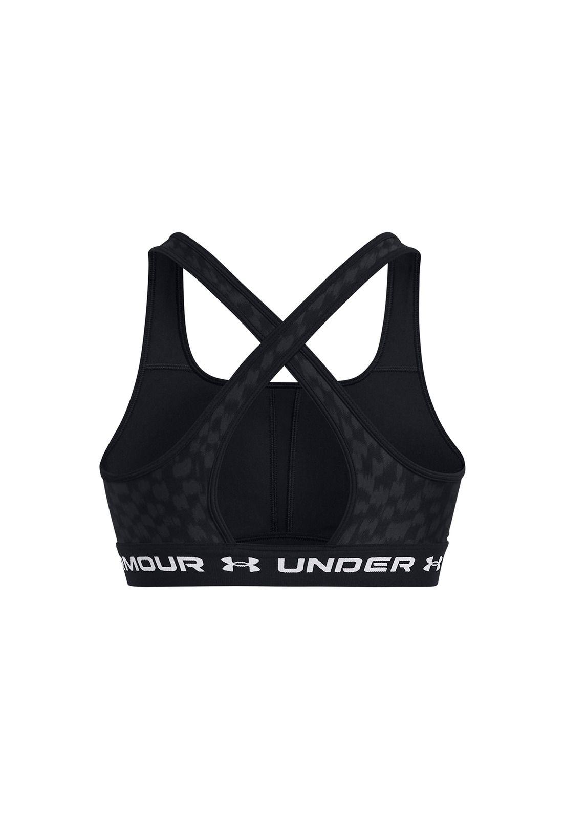 Sostén deportivo UA Mid Negro para mujer-1