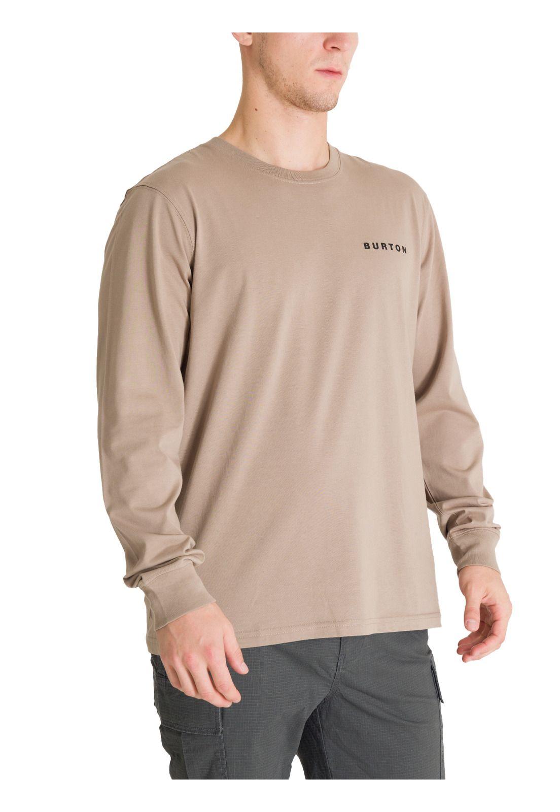 Polera Manga Larga Hombre Mini Chest Logo Café Burton-1