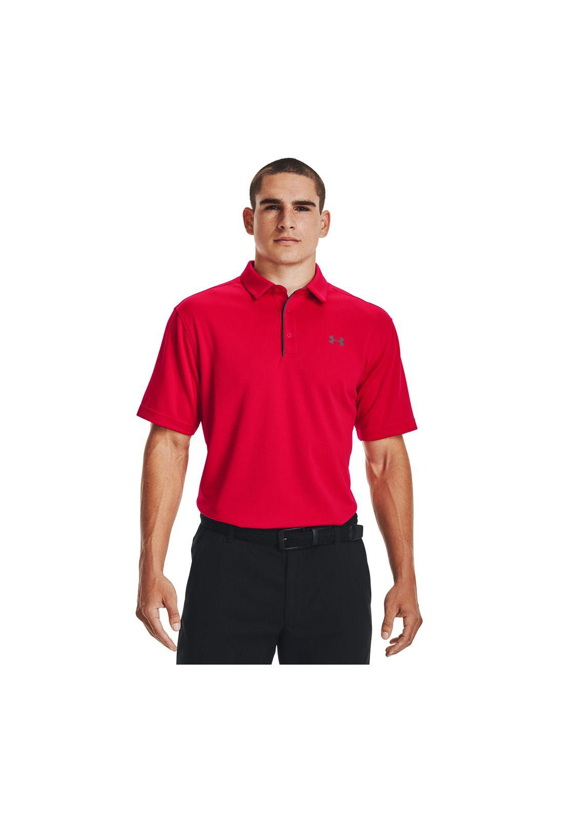 Polo UA Tech para hombre Rojo-3