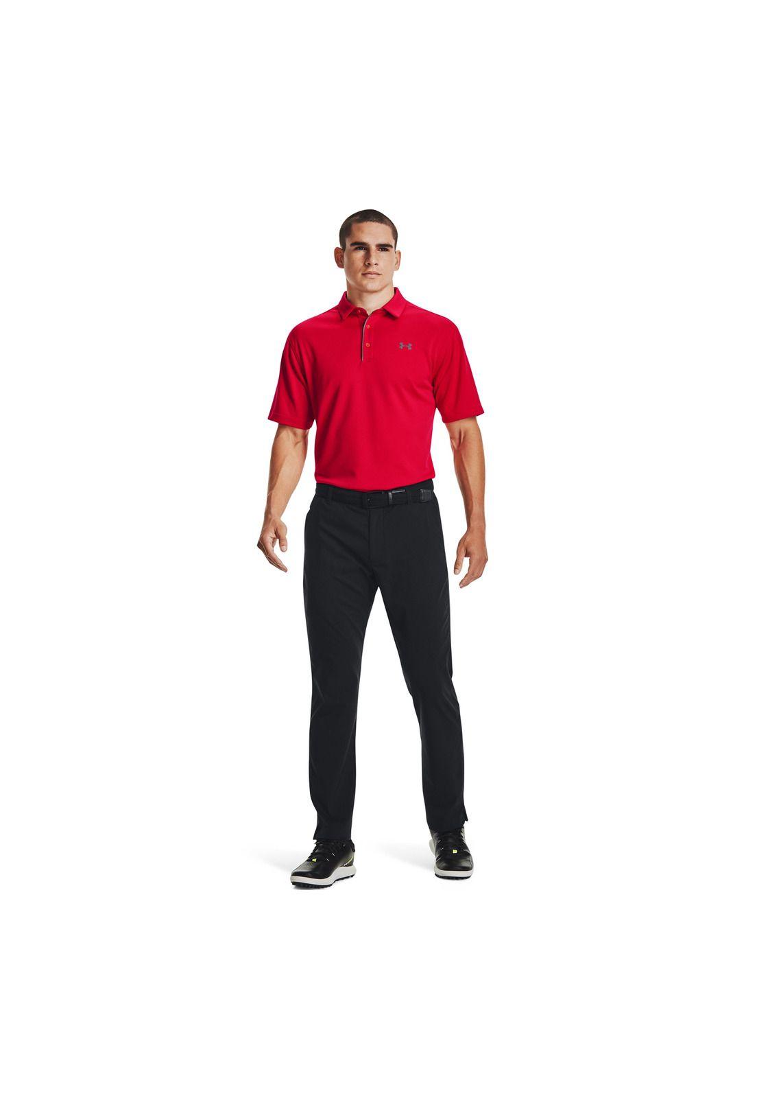 Polo UA Tech para hombre Rojo-5