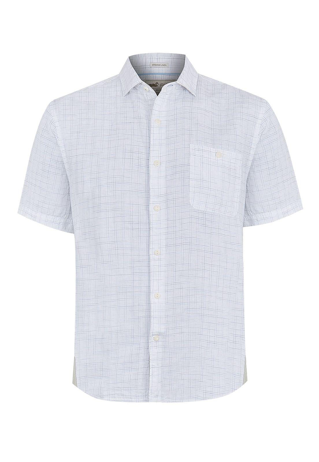 Camisa Lino Orgánico Verde Marbled Hombre -0