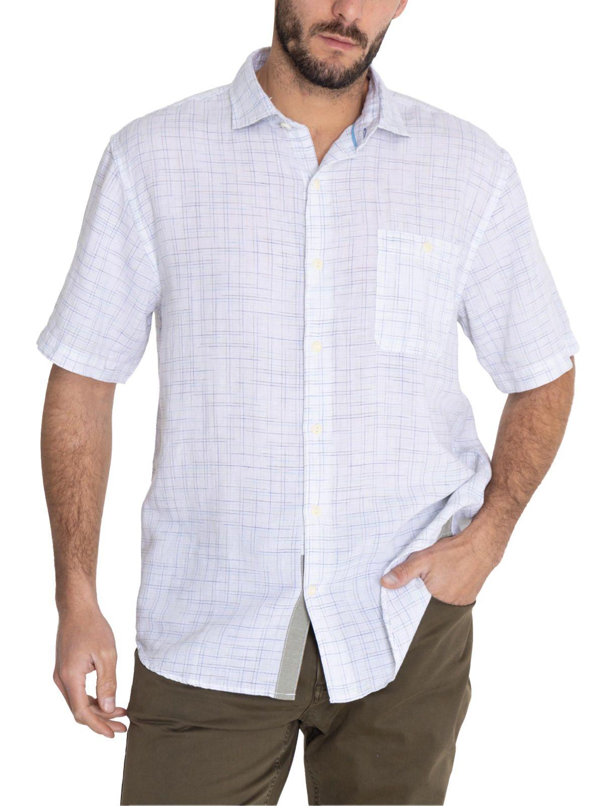 Camisa Lino Orgánico Verde Marbled Hombre -4