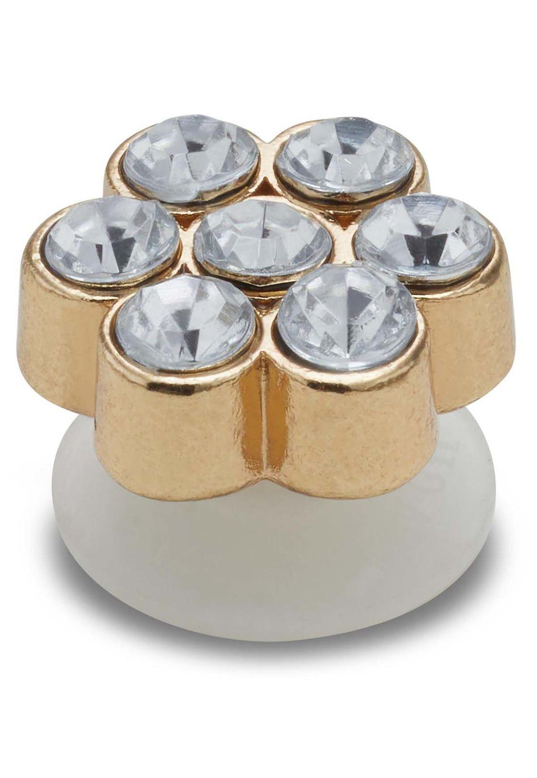 Jibbitz Flor De Gema De Plata Plateado-2