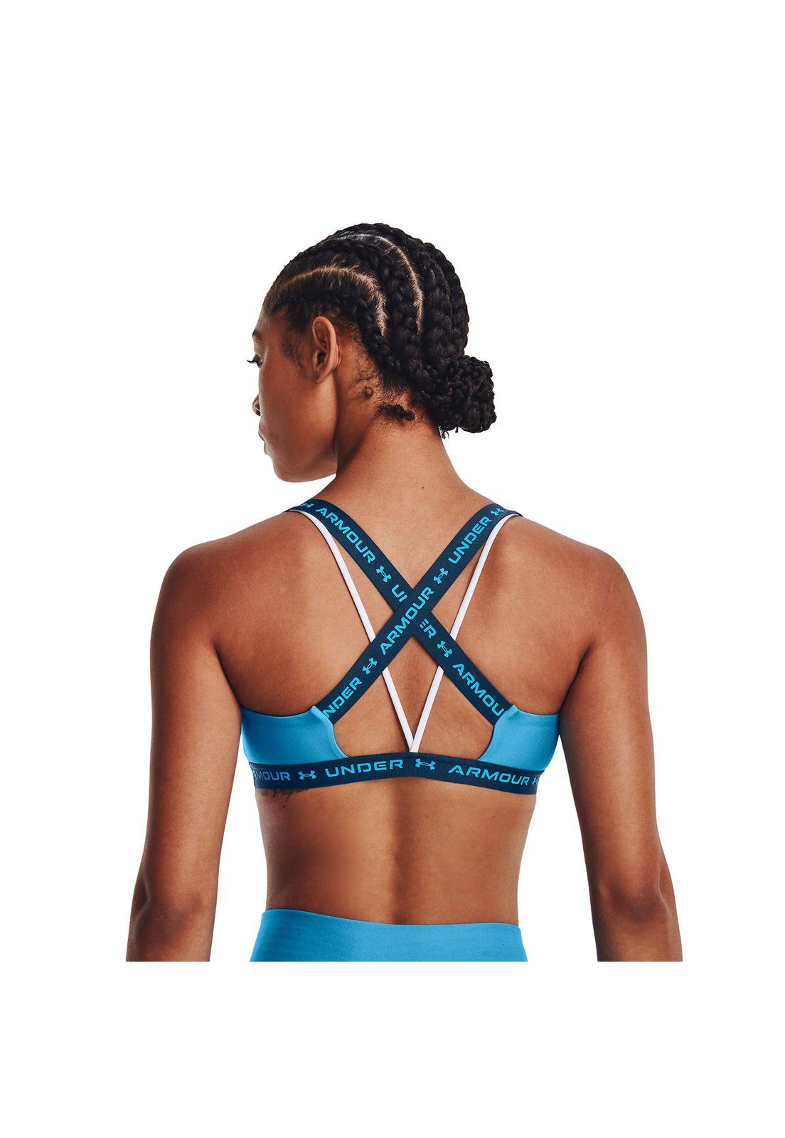 Sostén deportivo Crossback Low mujer Azul-4