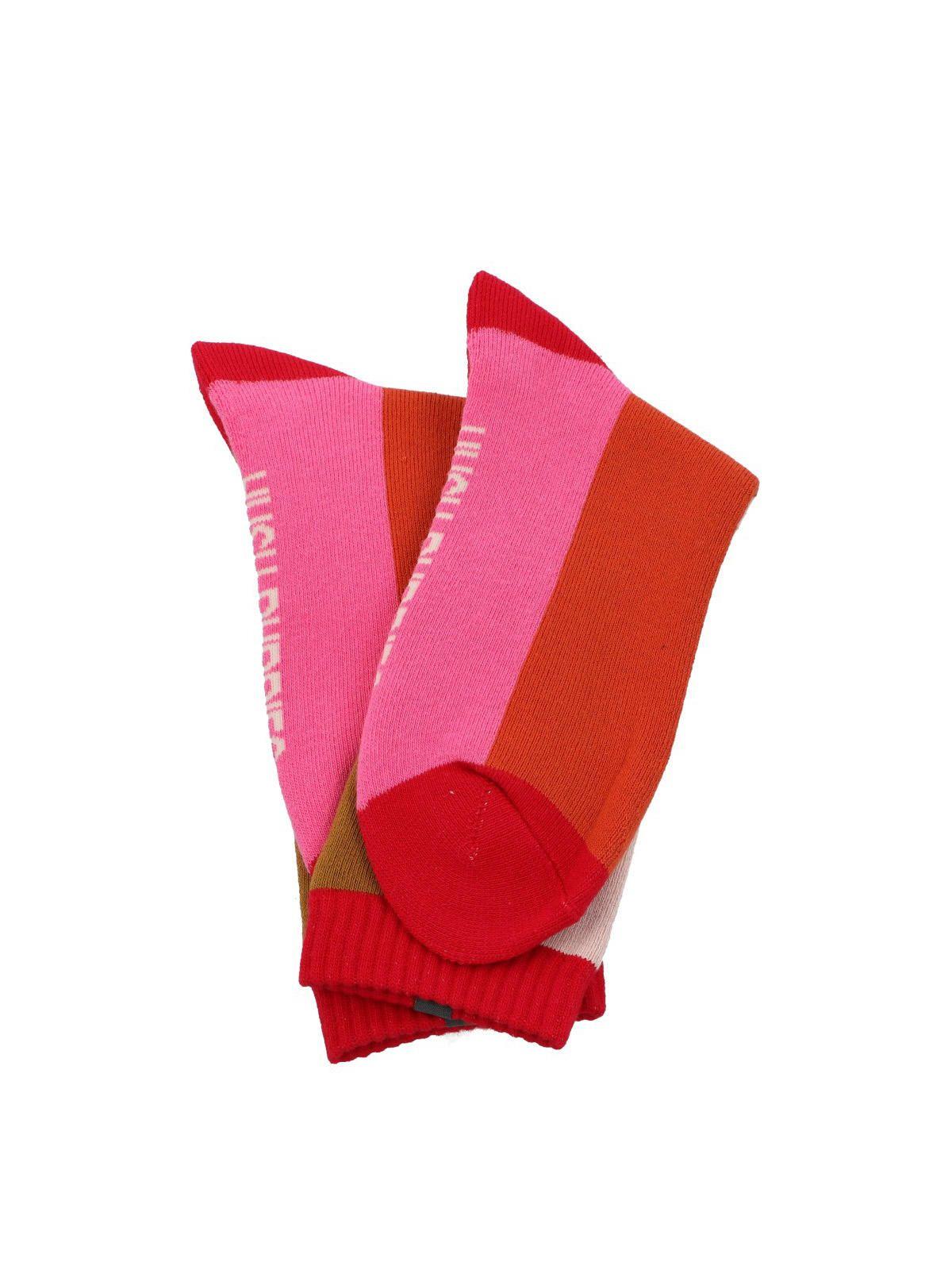 Calcetín Algodón Mujer Heavy Block Rosado-2