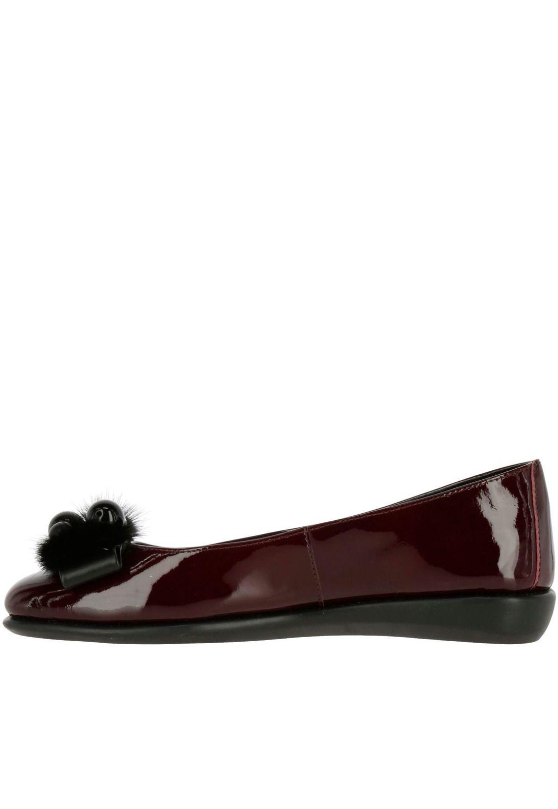 Ballerina Mujer Cuero Chic Rise Burdeo-2