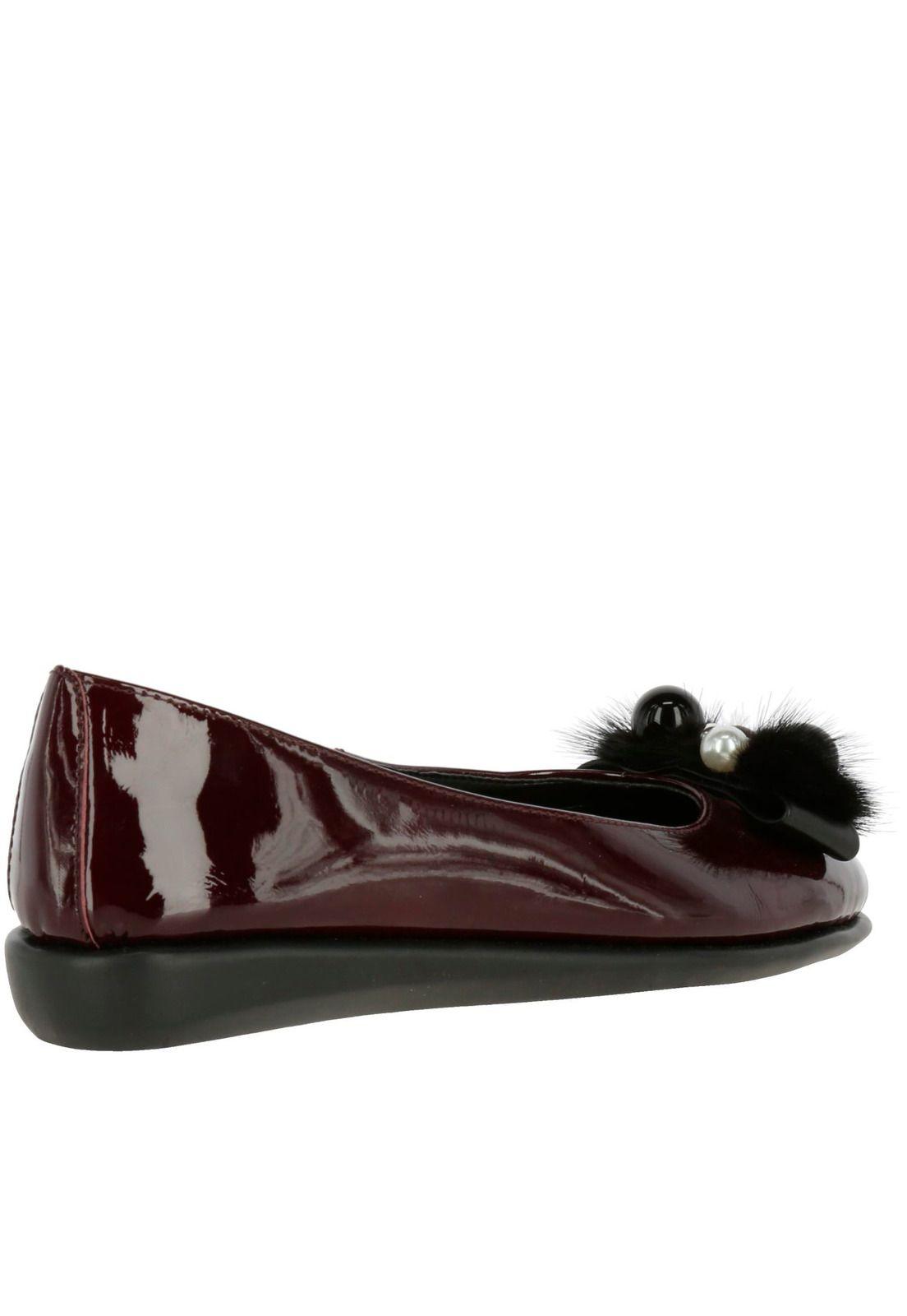 Ballerina Mujer Cuero Chic Rise Burdeo-4