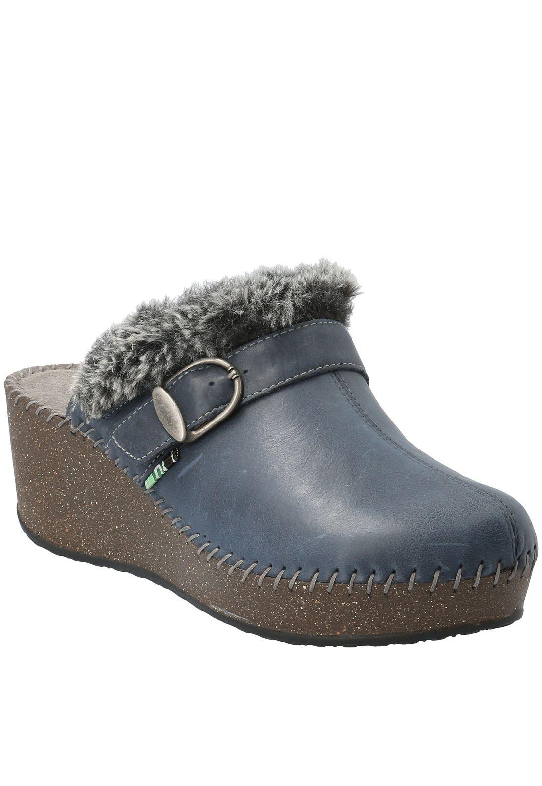 Sueco Cuero Gina Azul Marino Mujer Rockford-0