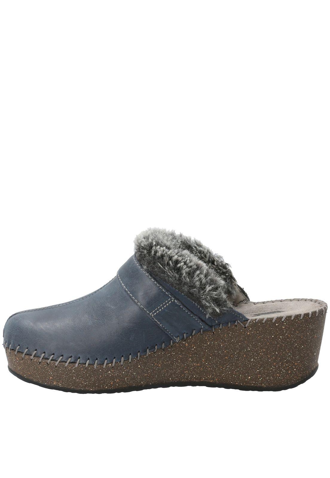 Sueco Cuero Gina Azul Marino Mujer Rockford-4