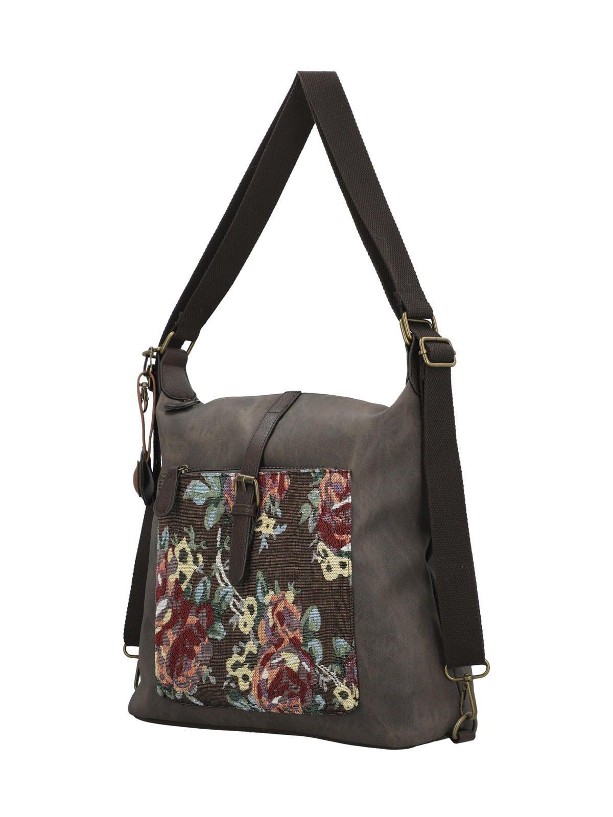 Cartera Textil Mujer Inti Hobo Chocolate-5