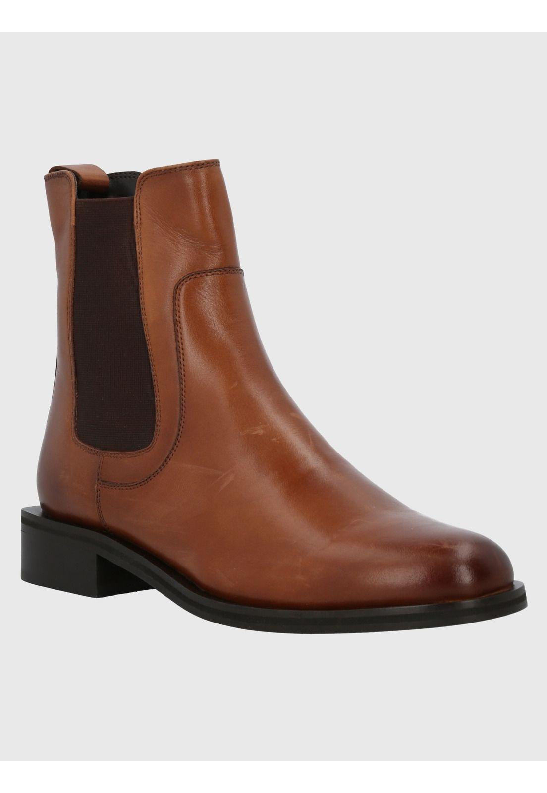 Botín Cuero Mujer Rivor Camel-0