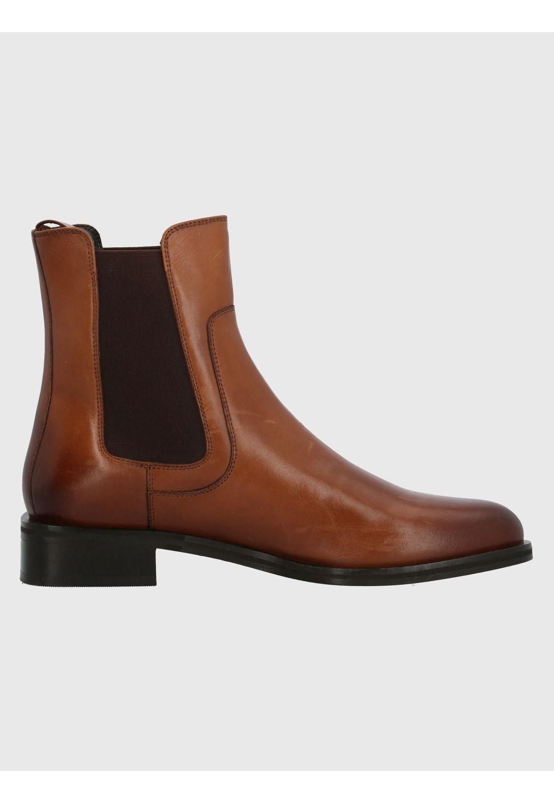 Botín Cuero Mujer Rivor Camel-1