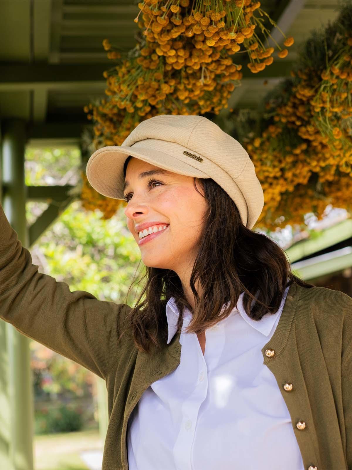 Gorros  Cap Beret Mujer Beige-1