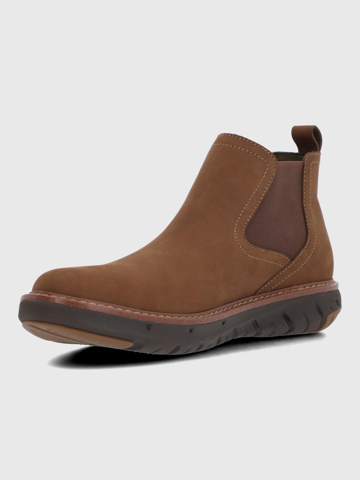 Botín Cuero Smart Chelsea Café Hombre-5