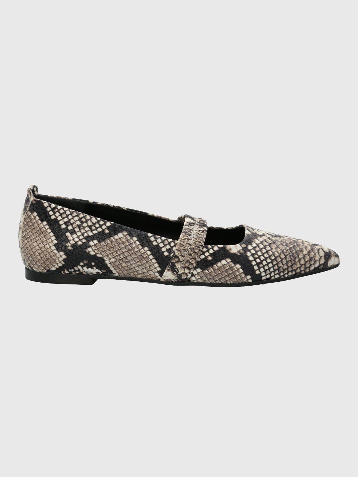 Ballerina Cuero Mujer Zander Gris-1