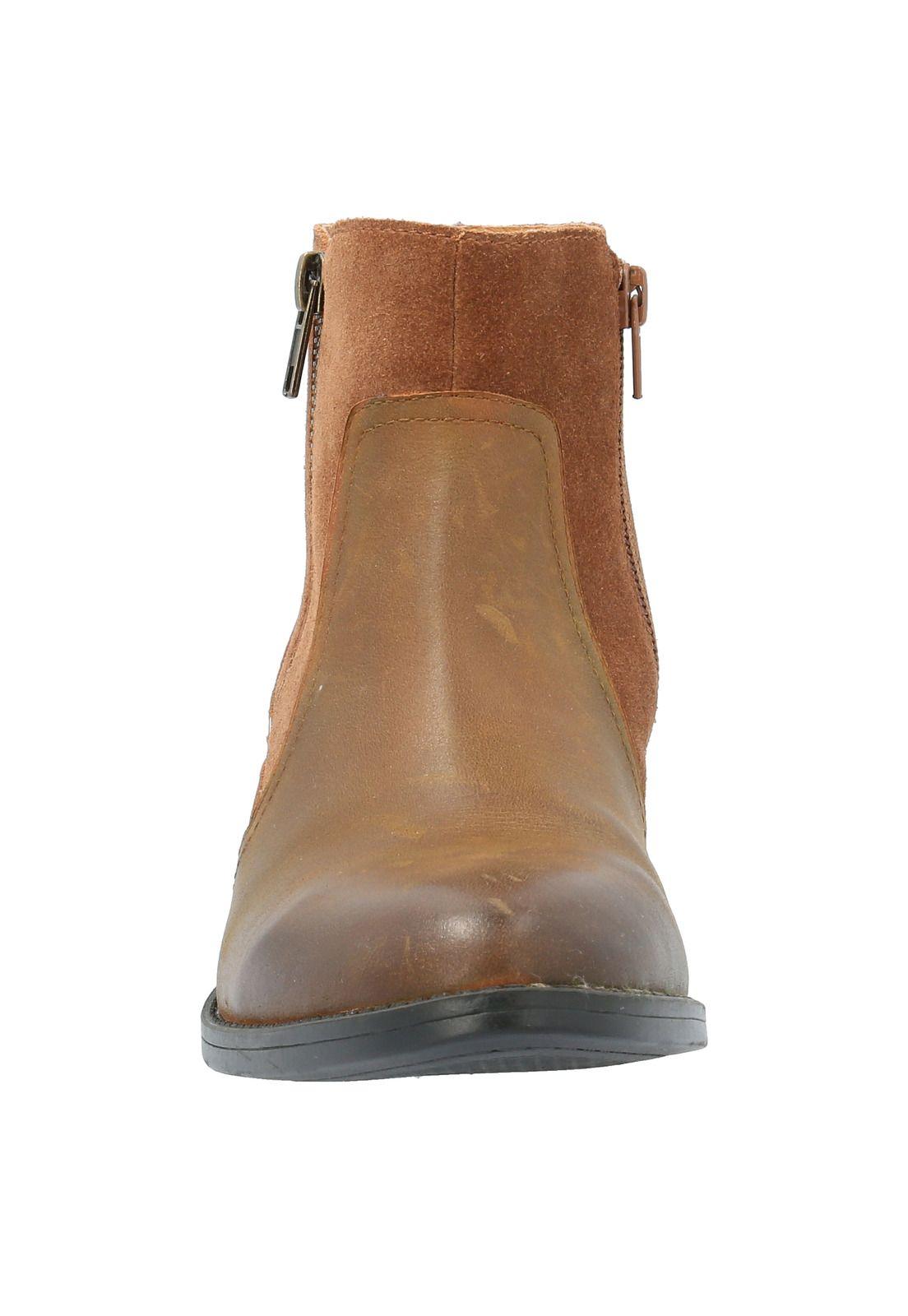 Botín Cuero Mujer Adella Café-2