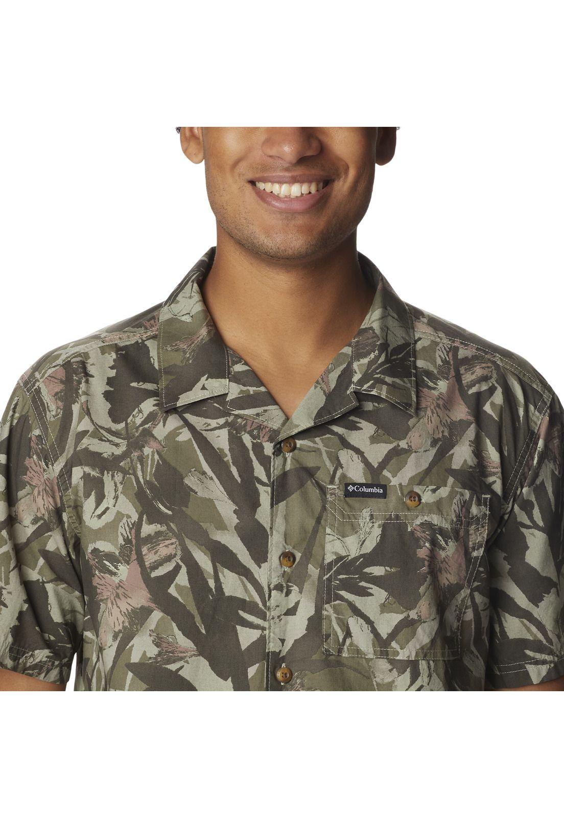 Camisa M/C Pine Canyon Short S Verde Musgo Hombre-4