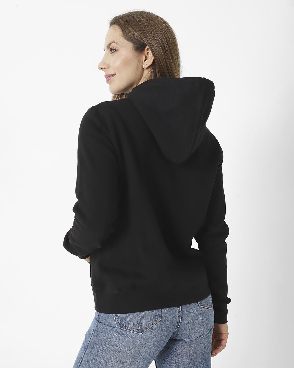 Polerón con gorro Fleece Caterpillar P Negro Mujer-1