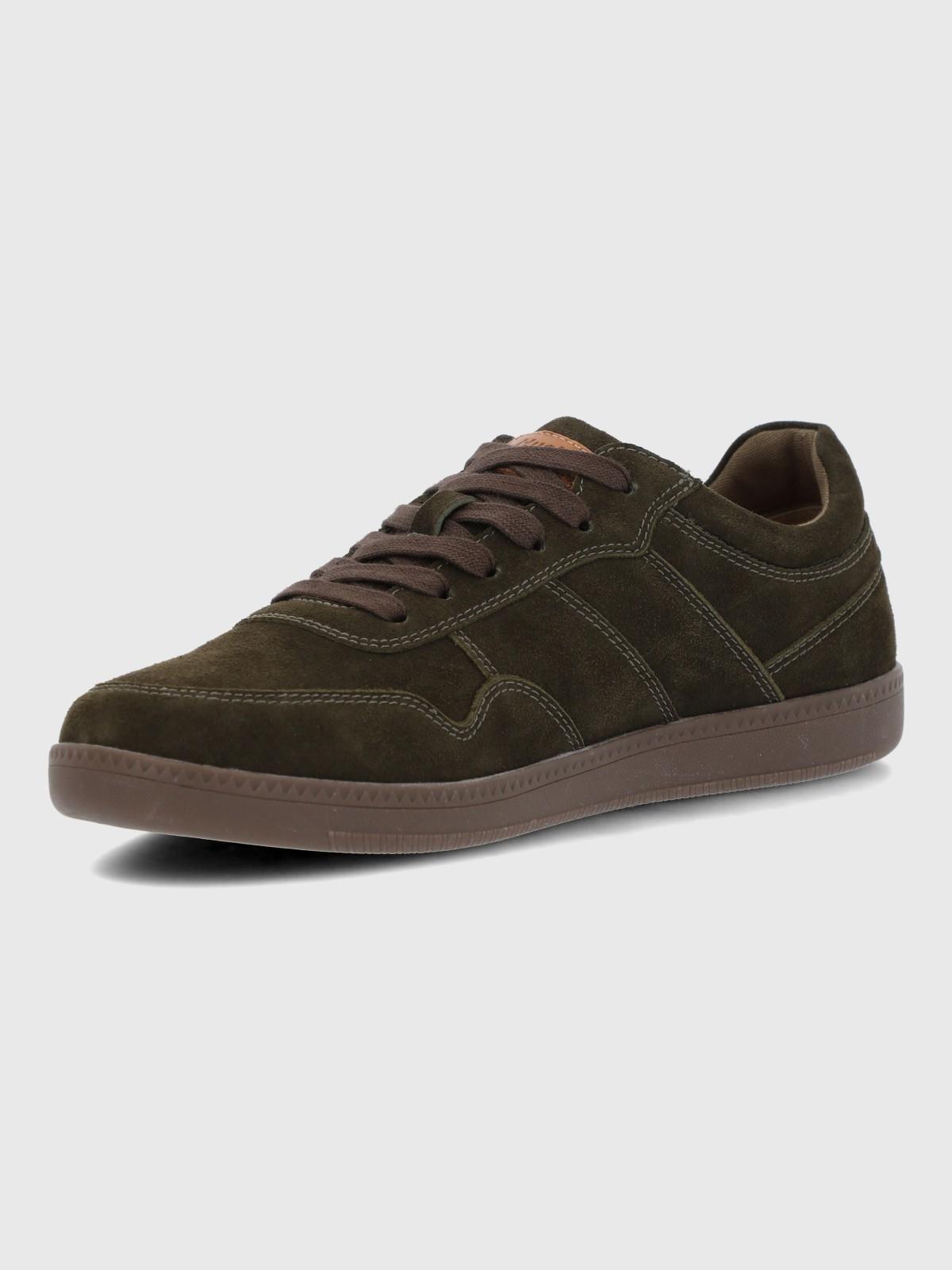 Zapatilla Cuero Hombre Mare Café-4