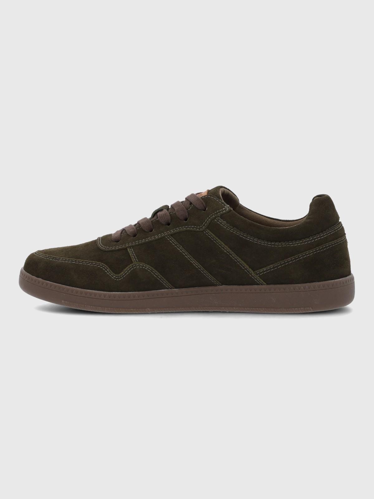 Zapatilla Cuero Hombre Mare Café-5