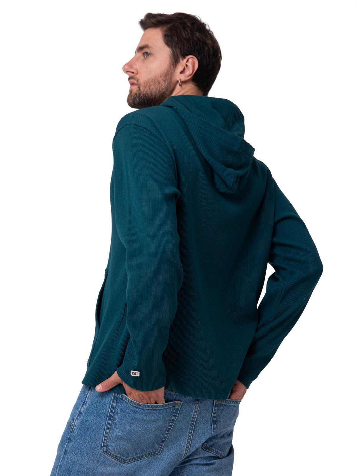 Polerón Hombre Waffle-Knit Verde Oscuro-1