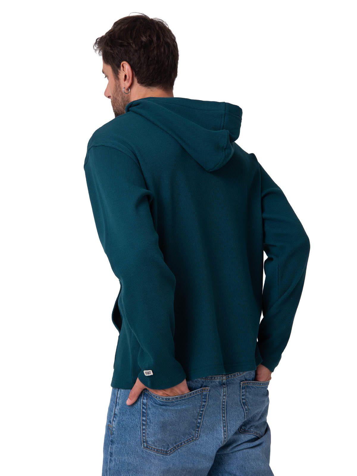 Polerón Hombre Waffle-Knit Verde Oscuro-3