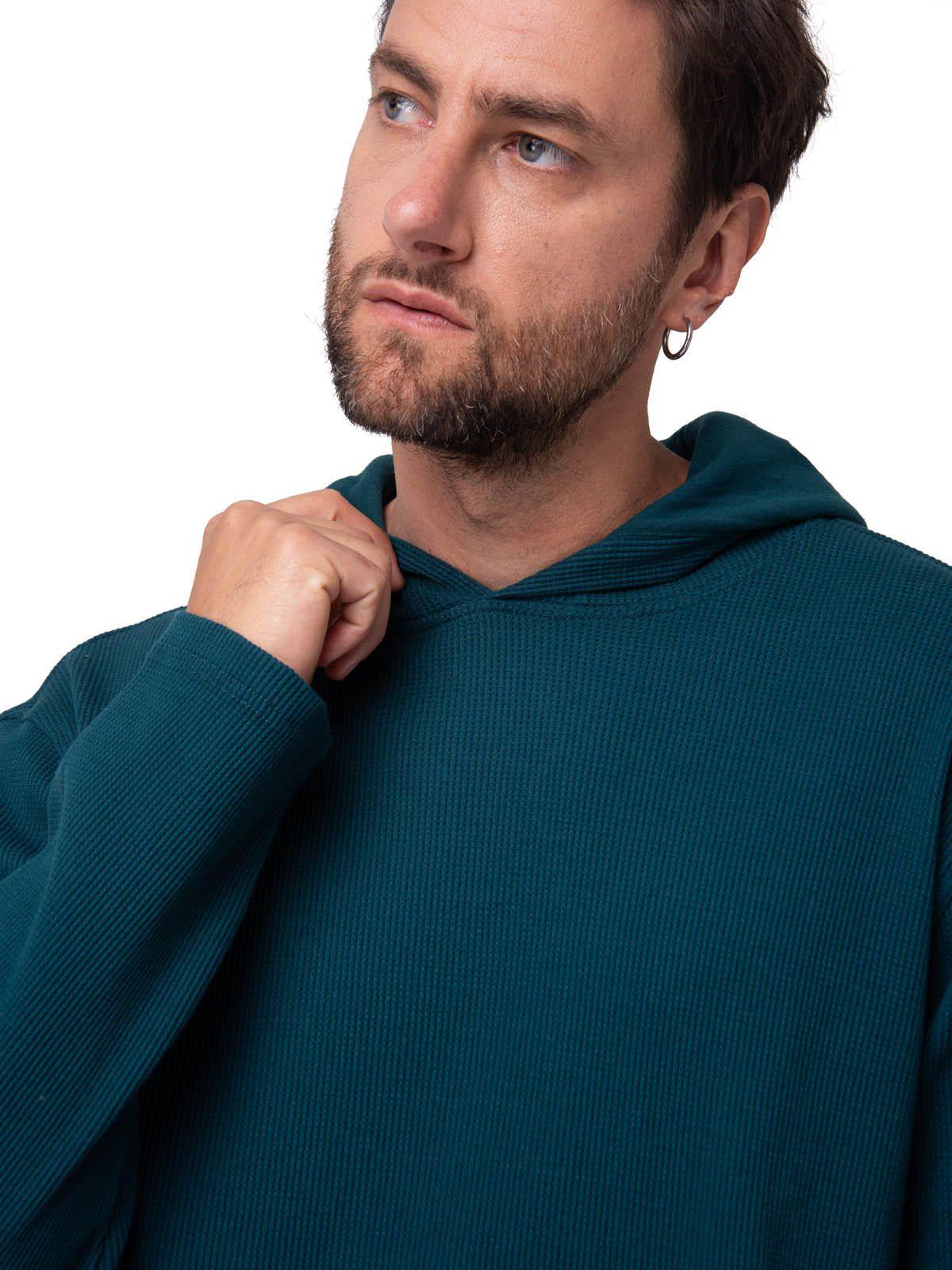 Polerón Hombre Waffle-Knit Verde Oscuro-4