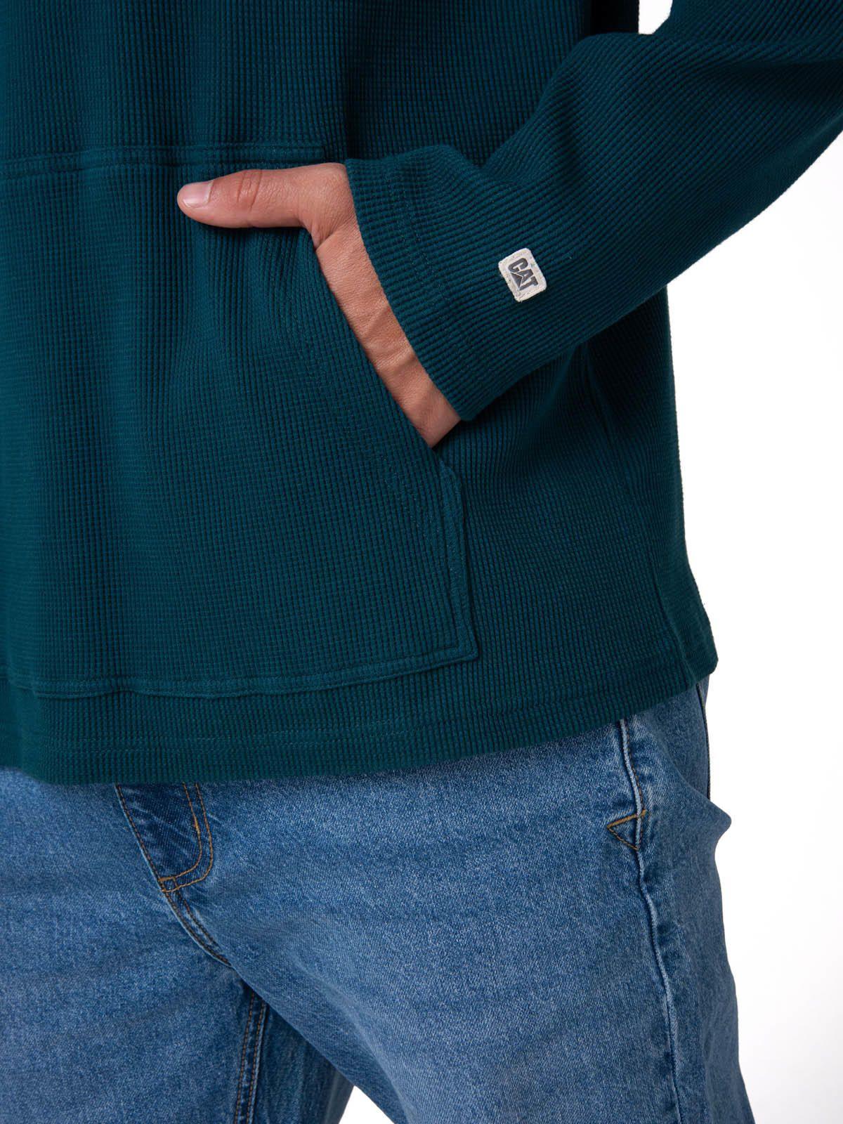 Polerón Hombre Waffle-Knit Verde Oscuro-5