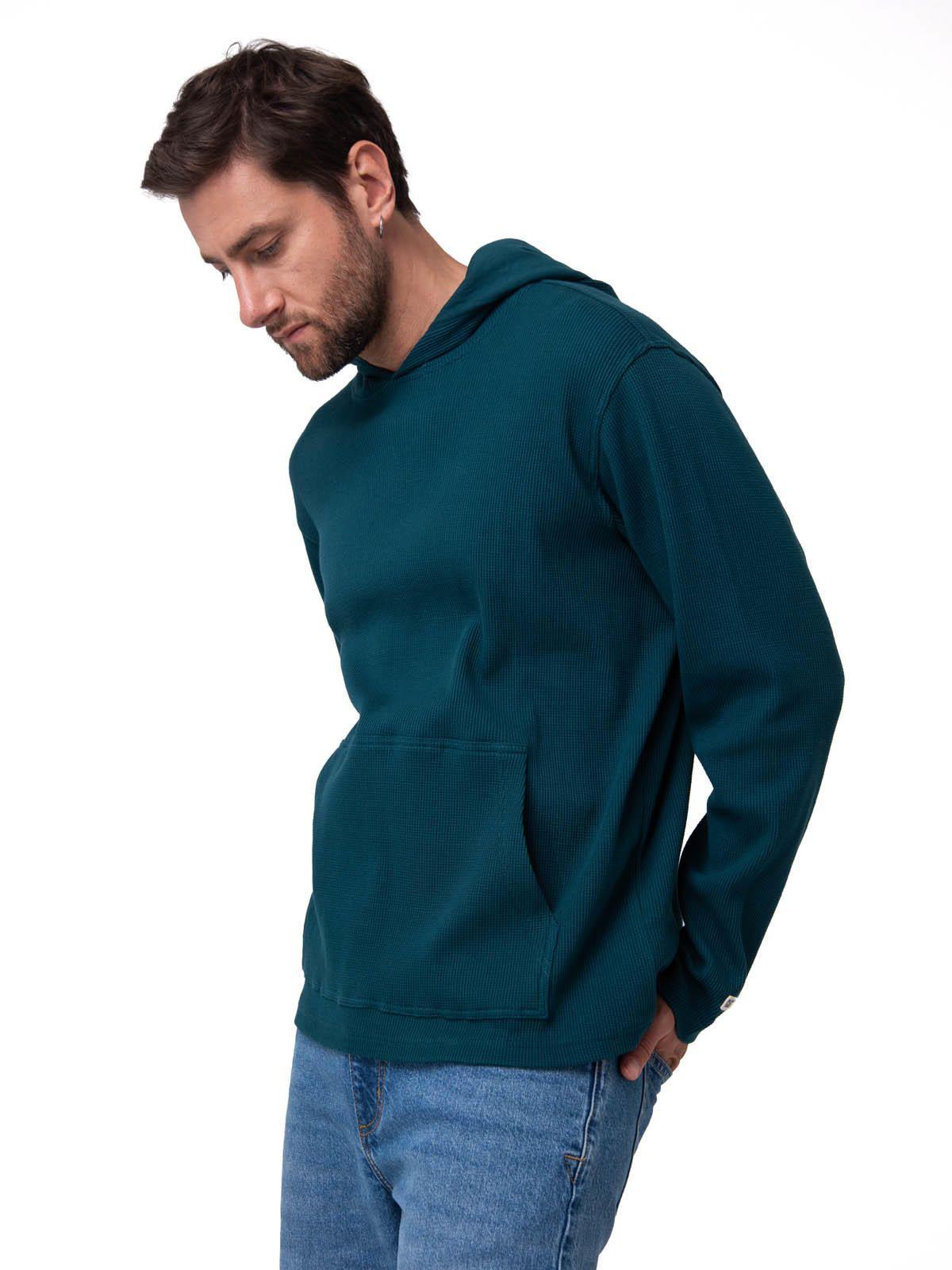Polerón Hombre Waffle-Knit Verde Oscuro-0