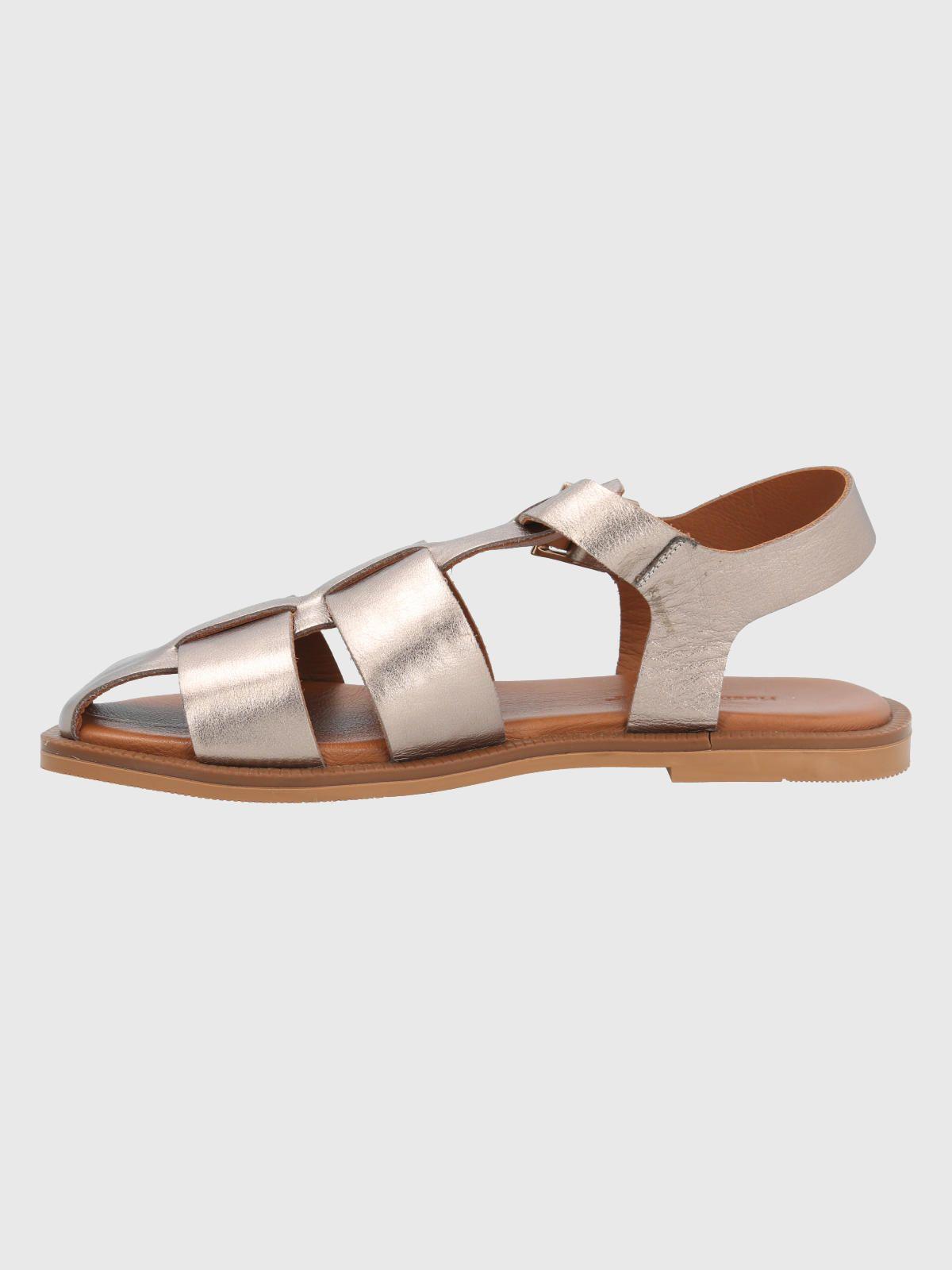 Sandalia Cuero Gris Mujer Tresenda -4