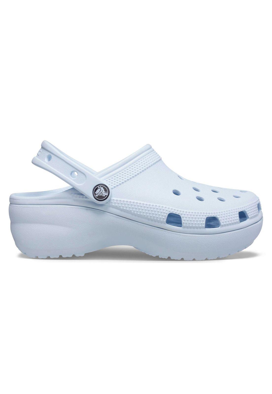 Zueco Crocs Mujer Classic Ptfm Clog Celeste-0
