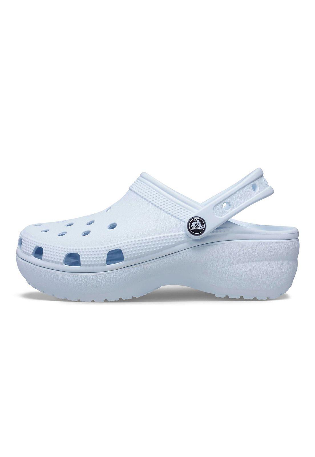 Zueco Crocs Mujer Classic Ptfm Clog Celeste-1