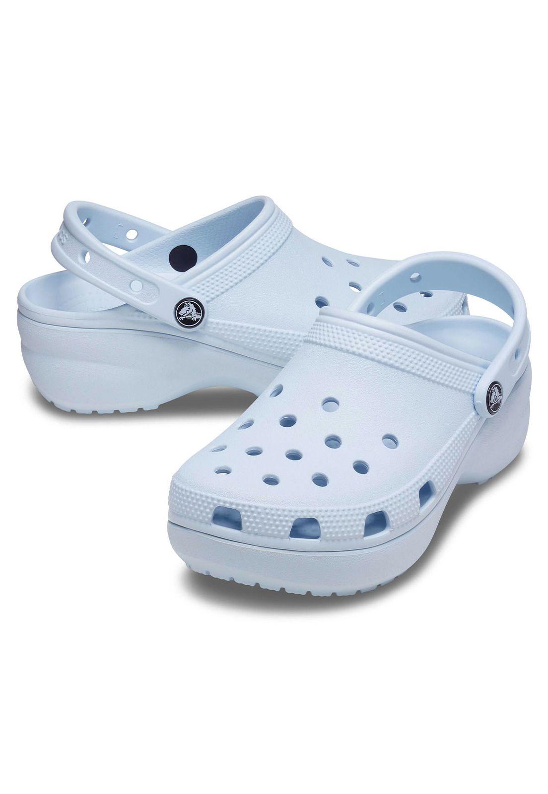 Zueco Crocs Mujer Classic Ptfm Clog Celeste-3