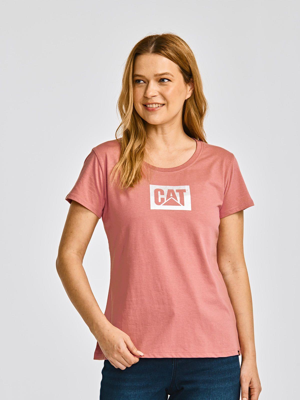 Polera Manga Corta Mujer Metallic Cat LogoRosado-0