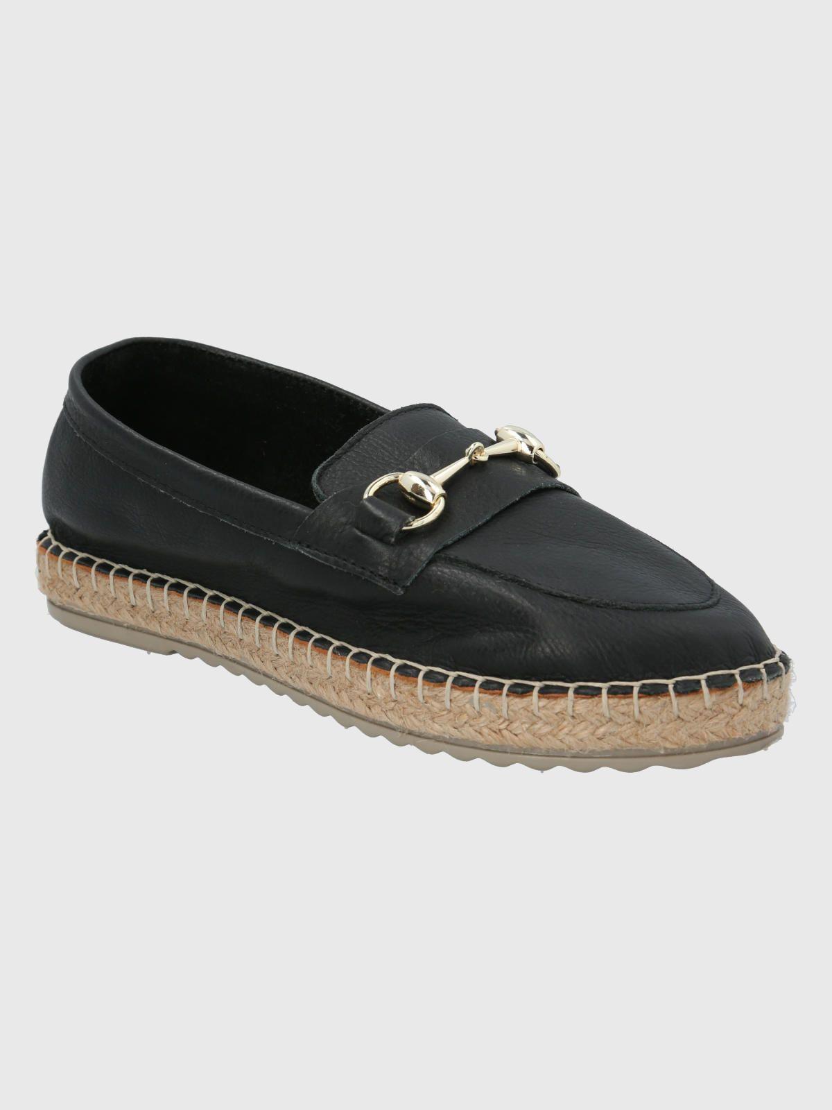 Alpargata Cuero Negro Mujer Edola -0