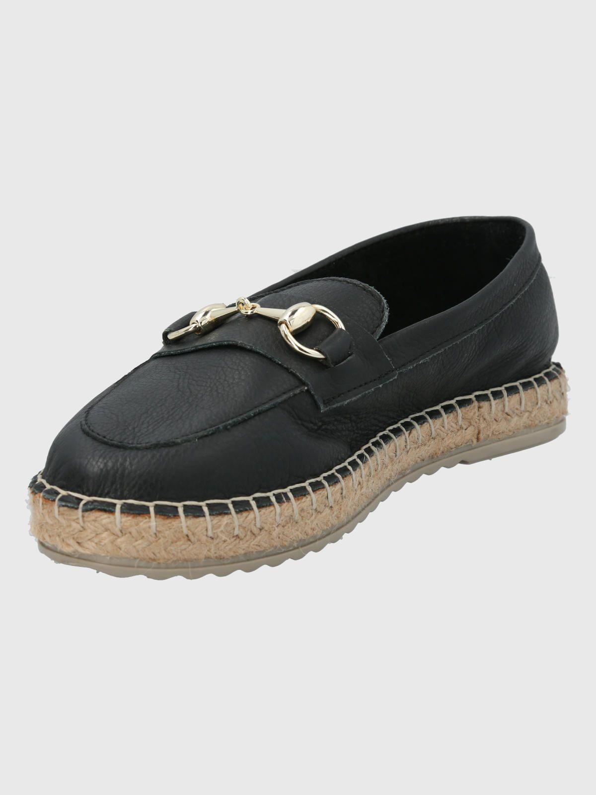 Alpargata Cuero Negro Mujer Edola -3