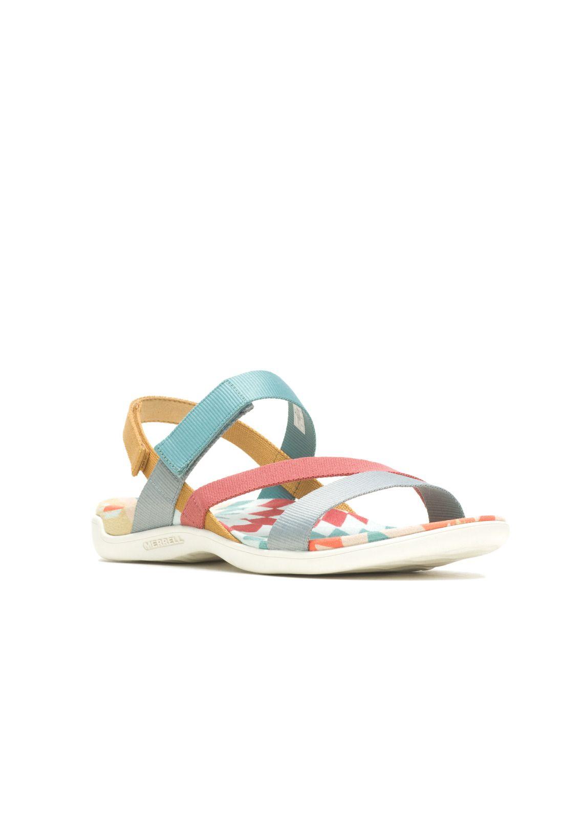 Sandalia Mujer District 3 Strap Web Celeste-1