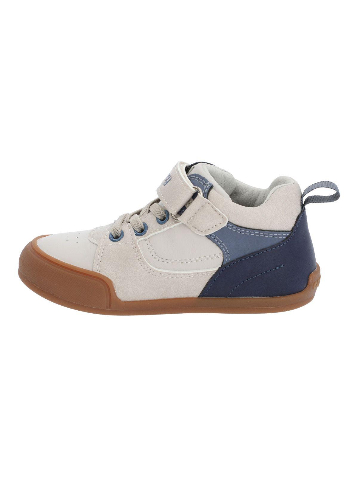 Zapatilla Cuero Ergonómica Nino Kansas Gris Claro-7