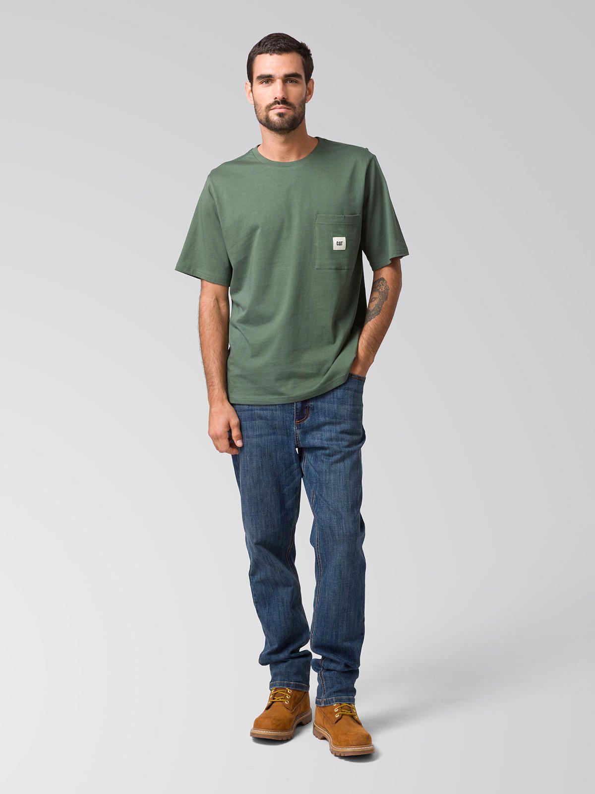 Polera Manga Corta Solid Pocket Label T Hombre Verde-3