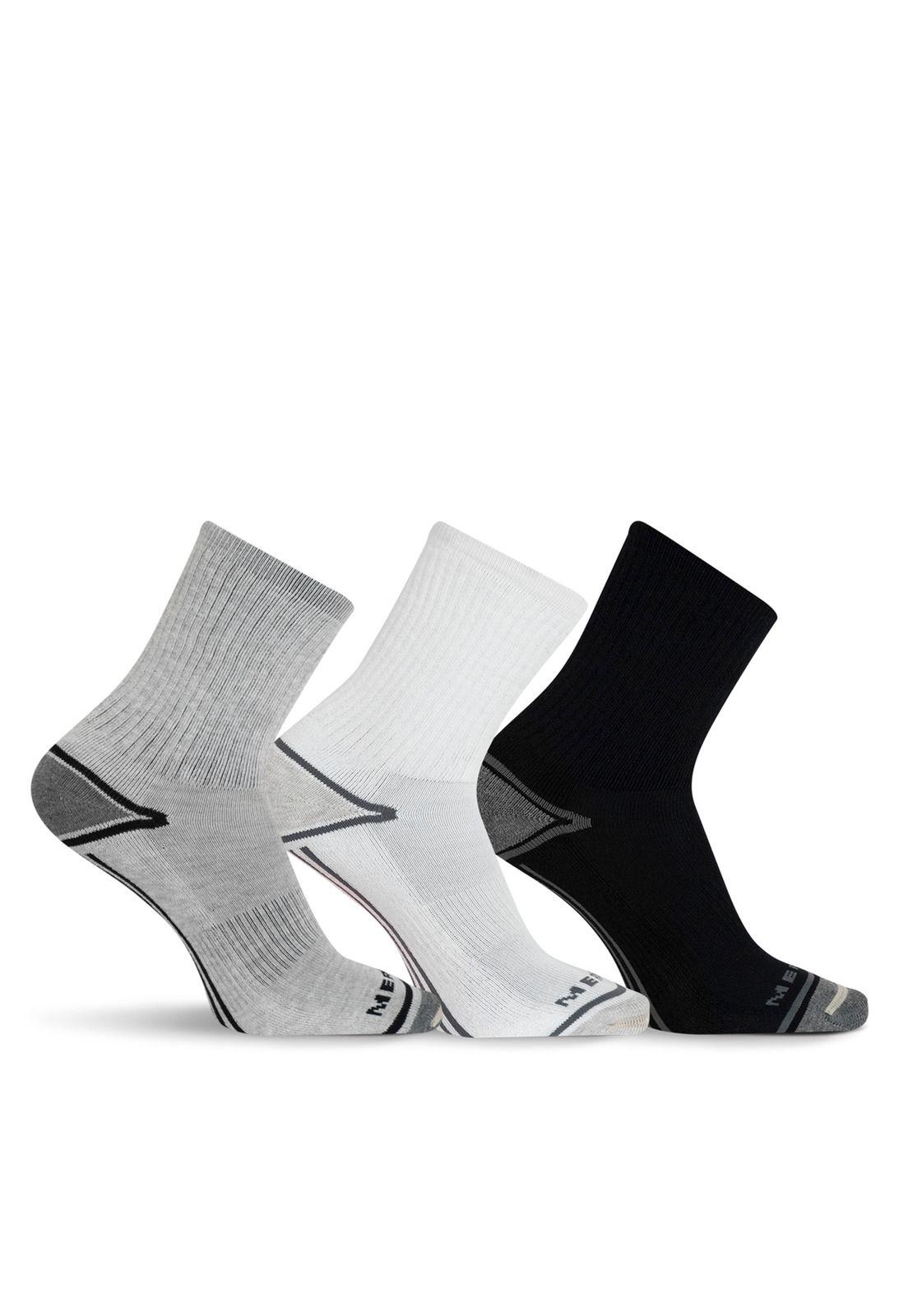 Calcetín Hombre Repreve Cushioned Hiker Crew 3Pk Gris-0