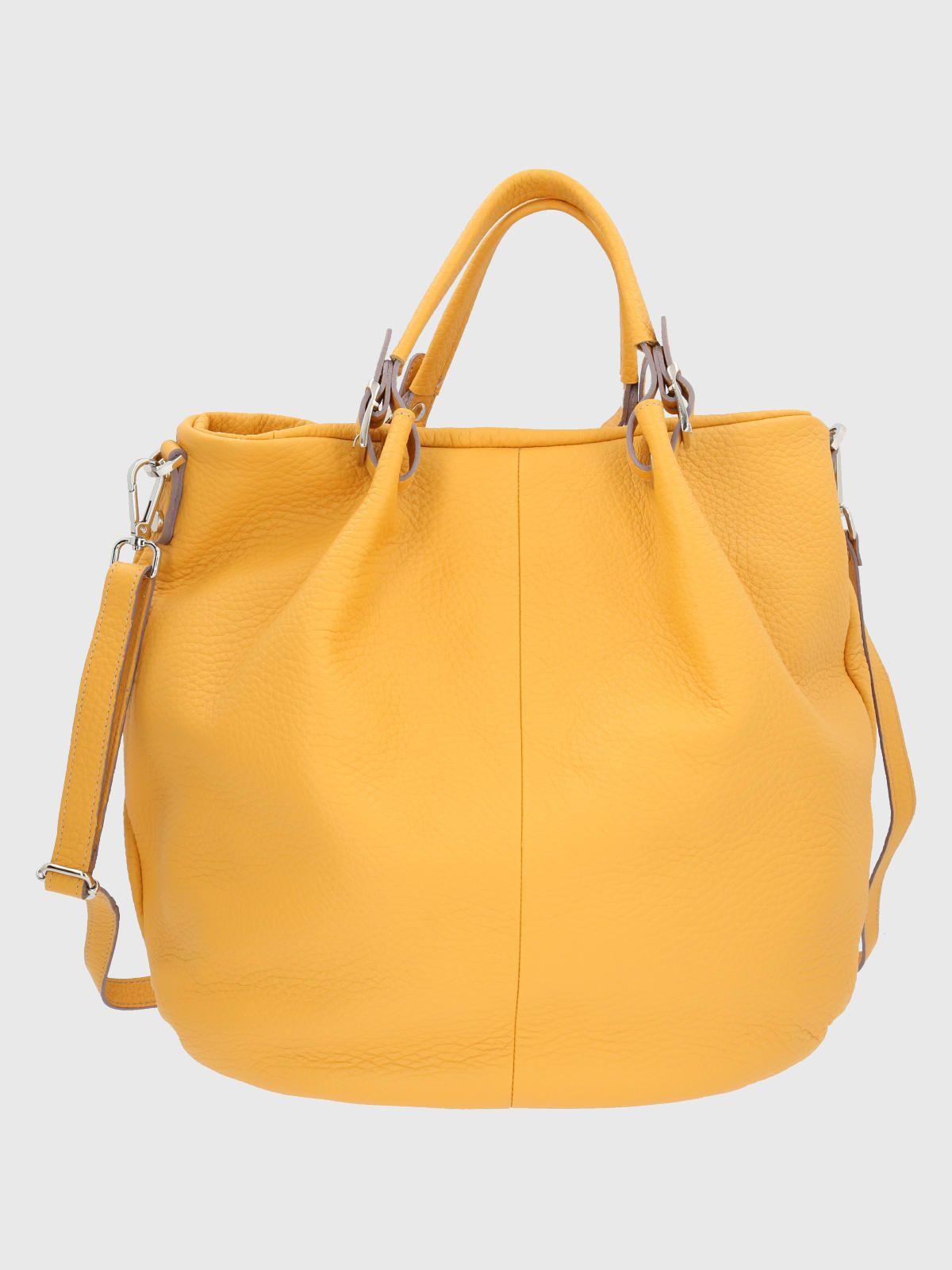 Cartera Italiana Cuero Bettina Amarillo-0
