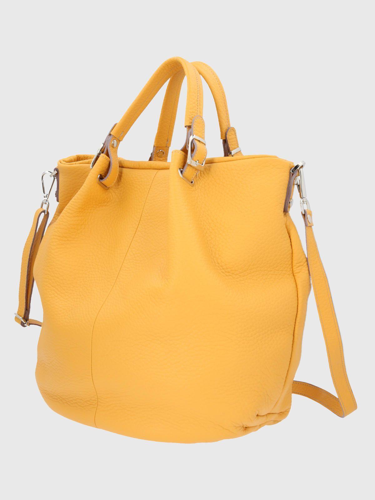 Cartera Italiana Cuero Bettina Amarillo-1