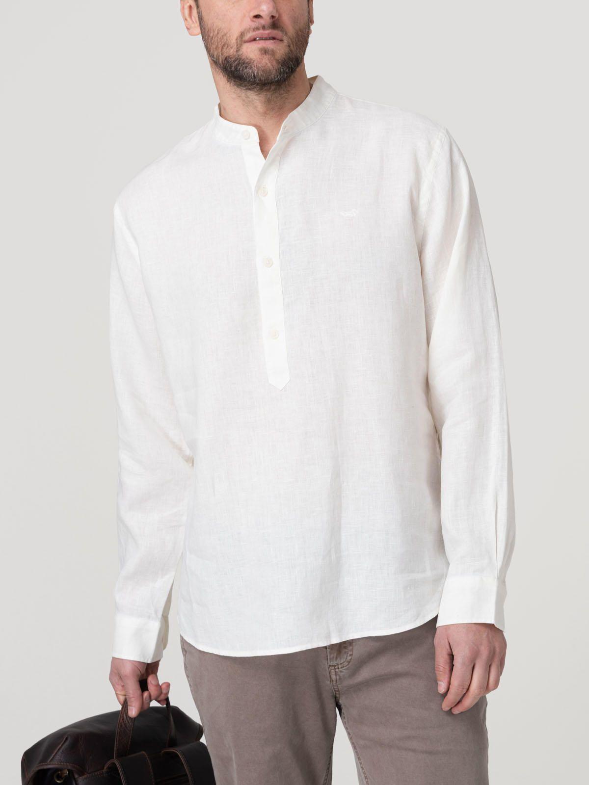 Camisa Lino Orgánico Hombre Linenmao Blanco-4