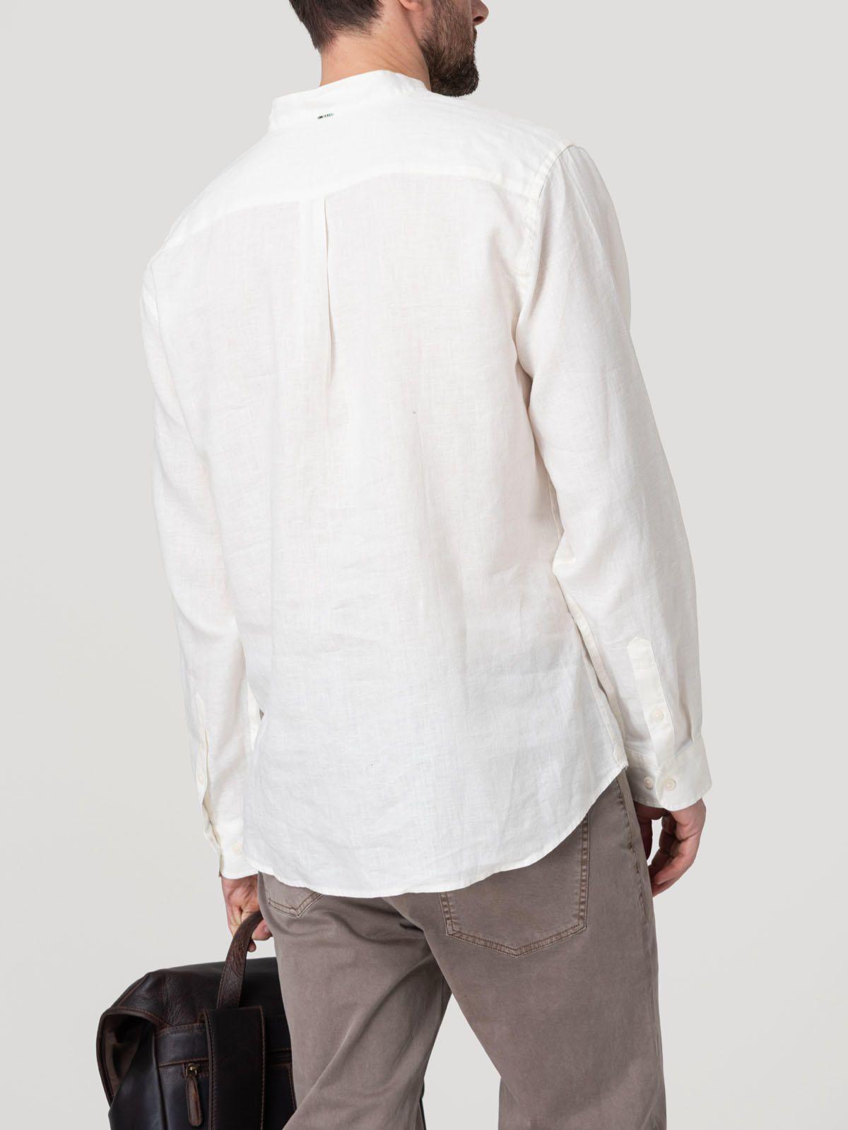 Camisa Lino Orgánico Hombre Linenmao Blanco-5