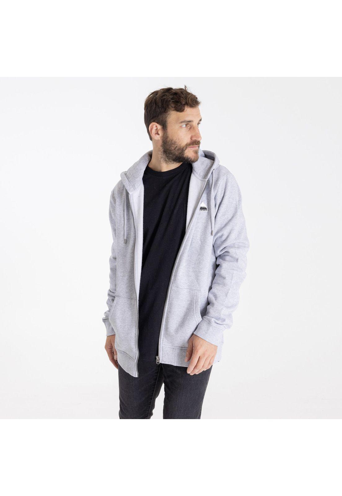 Polerón con gorro Mountain Logo Gris Hombre-0