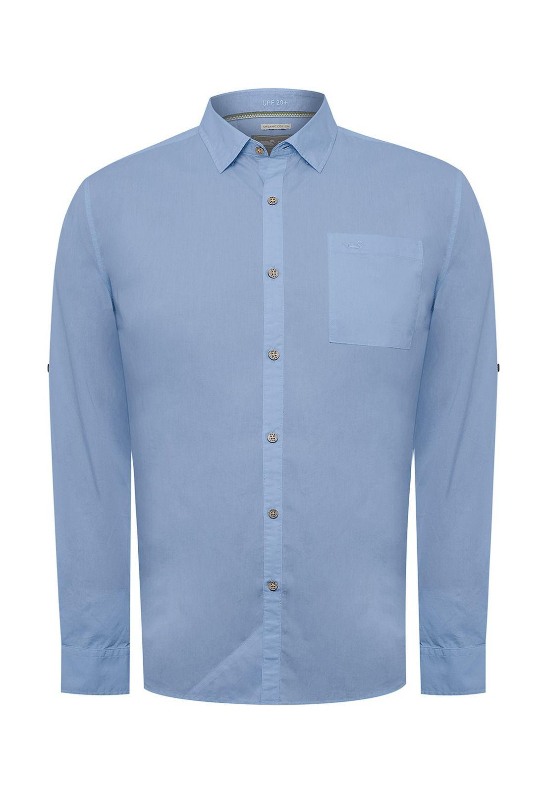 Camisa Algodón Org Hombre Galiton Azul Claro-0