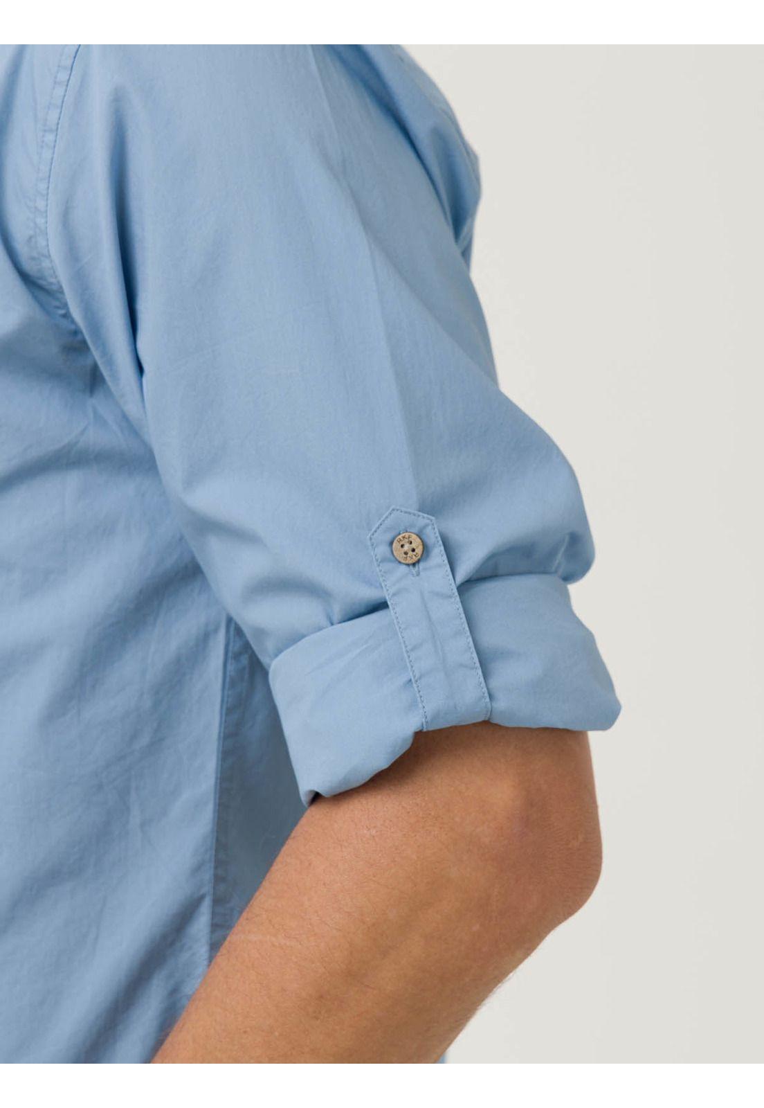Camisa Algodón Org Hombre Galiton Azul Claro-9