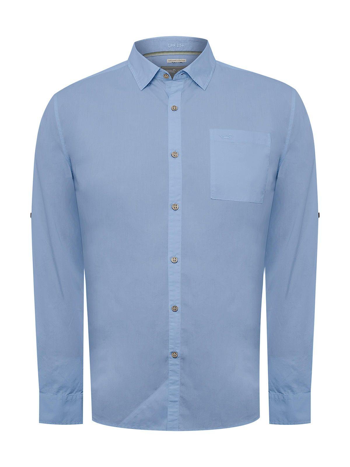 Camisa Algodón Org Hombre Galiton Azul Claro-0